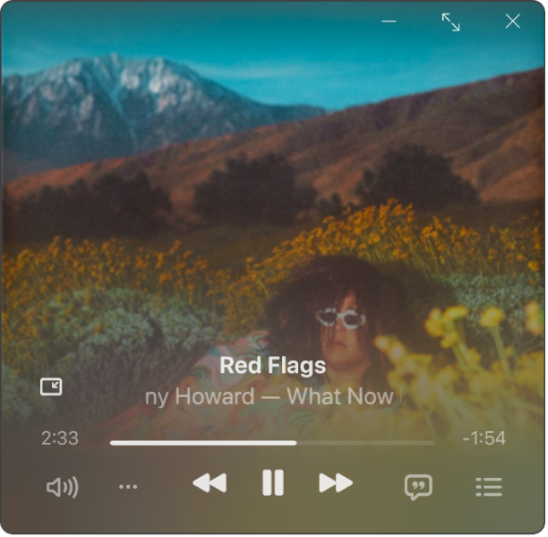 Le mini-lecteur dʼApple Music affichant lʼillustration de lʼalbum.
