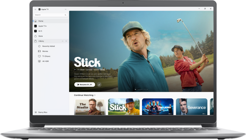 Apple TVアプリ。「Apple TV+」が表示されています。