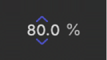 Value slider showing the number 80 with arrows above and below it