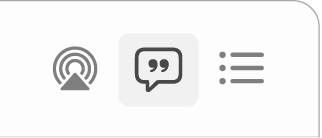 Buttons in the Music app toolbar.