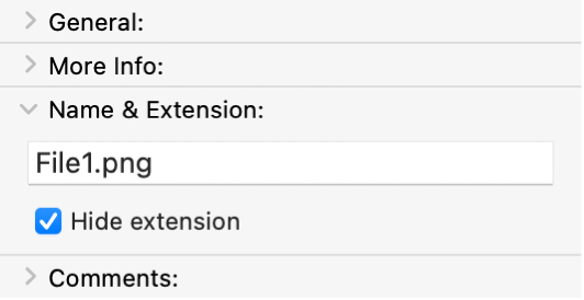 Example of a disclosure arrow in macOS.