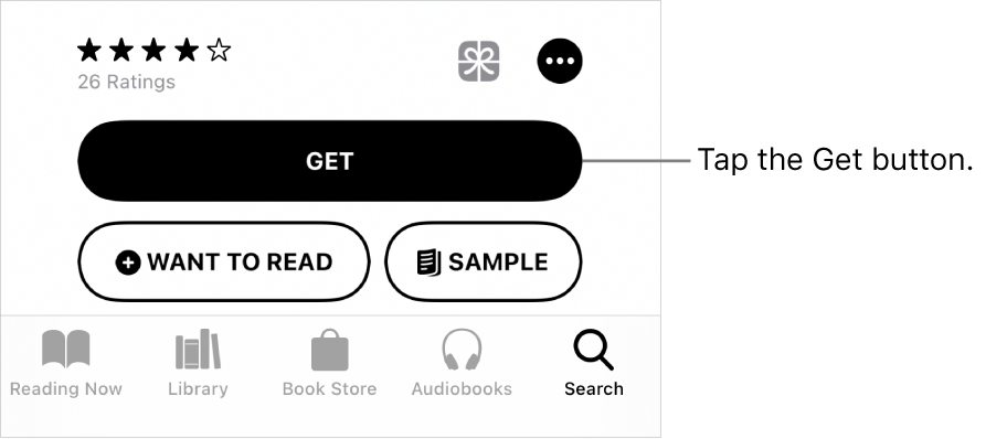 Onscreen button with all uppercase letters, identified in callout with title-style capitalization.