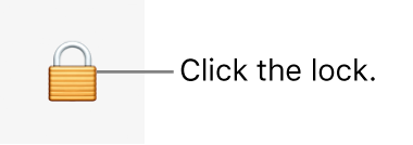 Example of an unlabeled button, the Lock button, identified in the callout as “the lock.”