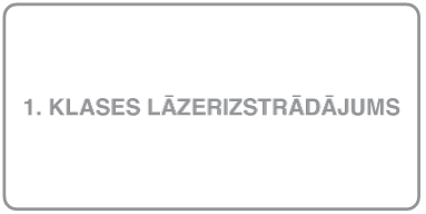 Etiķete, kas apzīmē 1. klases lāzerizstrādājumu.