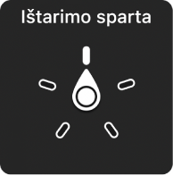 Rotoriaus valdiklis, kurio rodyklė nukreipta į „Kalbėjimo sparta“ nustatymą.