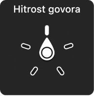 Rotor, ki kaže na nastavitev Hitrost govora.
