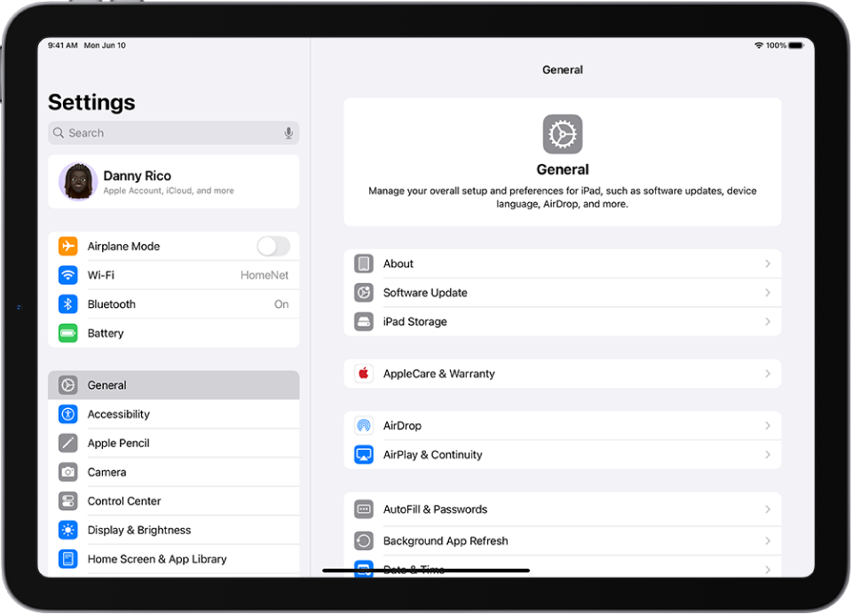 మీ iPad సౌండ్ వాల్యూమ్, స్క్రీన్ బ్రైట్‌నెస్ వంటి మరెన్నో మార్చడానికి మీరు ట్యాప్ చేయగల సెట్టింగ్స్ యాప్ ఐకాన్‌తో సహా అనేక యాప్ ఐకాన్‌లు ఉన్న iPad హోమ్ స్క్రీన్.