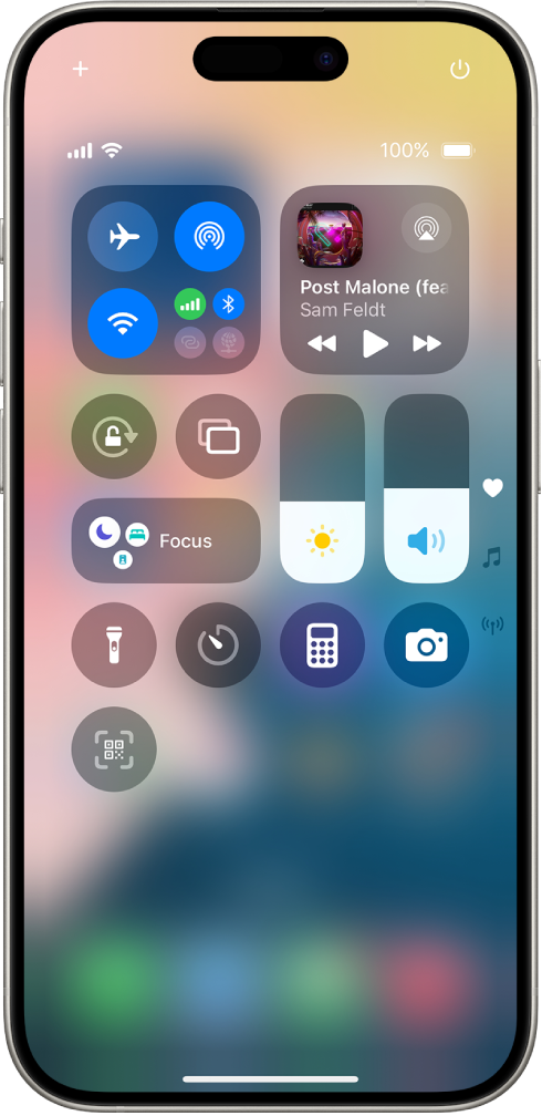 iPhone कंट्रोल सेंटर.