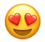 ହୃଦୟ ଆକୃତିର ଆଖି ଥିବା ଇମୋଜି।