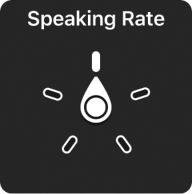 Контрола ротора са бројчаником окренутим према подешавању Speaking Rate.