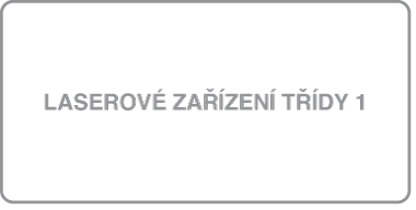 Štítek s textem „Laserový produkt třídy 1“.