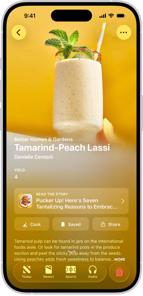 A recipe in Apple News+.