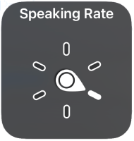 The rotor control with the dial pointing to the Speaking Rate setting.