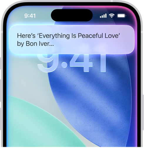 An iPhone showing a response from Siri at the top of the screen.