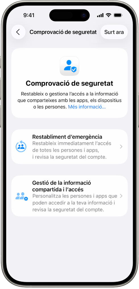 iPhone en què es mostra la pantalla de la comprovació de seguretat.