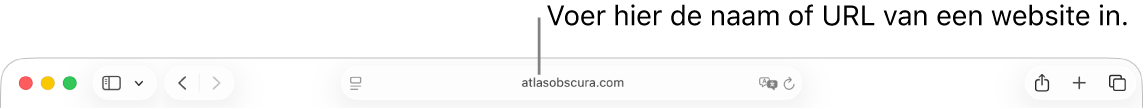 Het slimme zoekveld in het midden van de knoppenbalk in Safari.