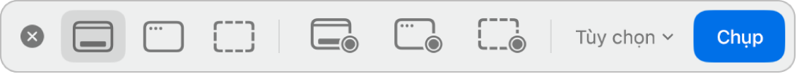 Bảng công cụ cho ứng dụng Ảnh màn hình.