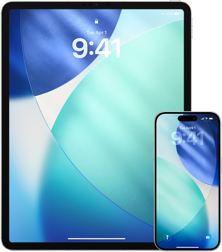 An iPhone and iPad.