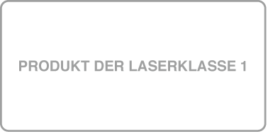 Produktkennzeichnung für die Laserklasse 1.