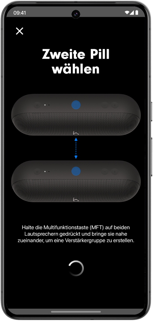 Der Bildschirm „Nimm eine weitere Pill“ der Beats-App.