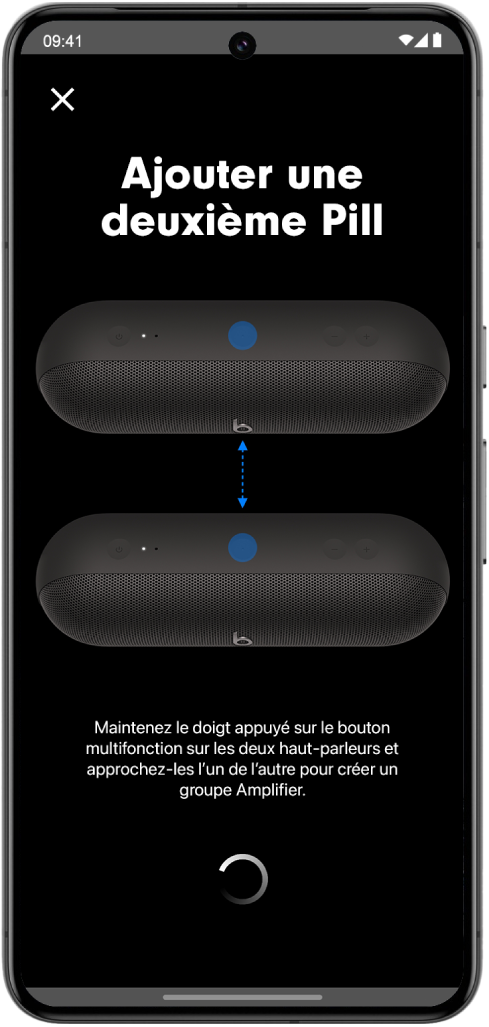 L’écran « Ajouter une deuxième Pill » de l’app Beats.