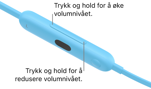 Bilde av Beats Flex venstre kontrollmodul med volumknappen.