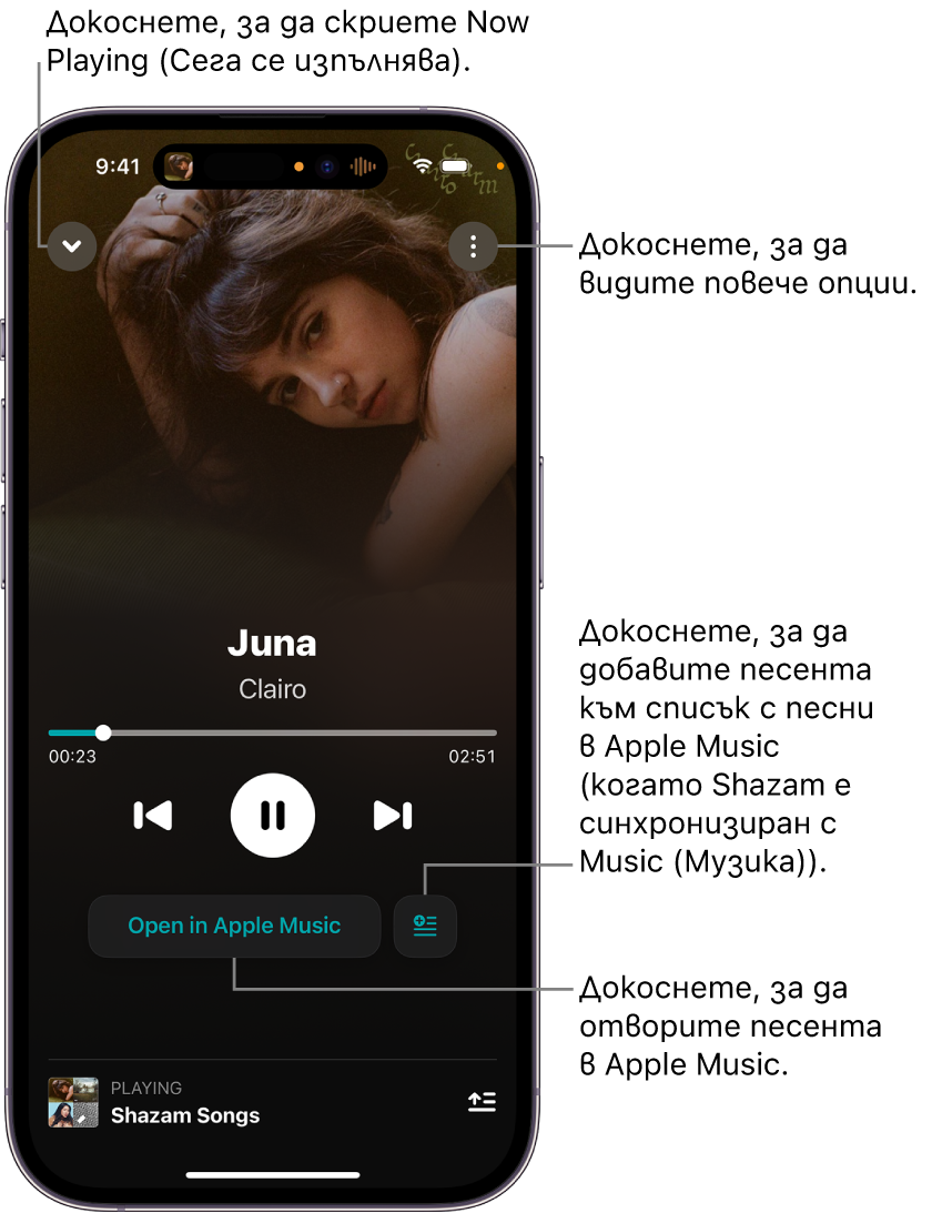 Управление на екрана Сега се изпълнява (Now Playing)