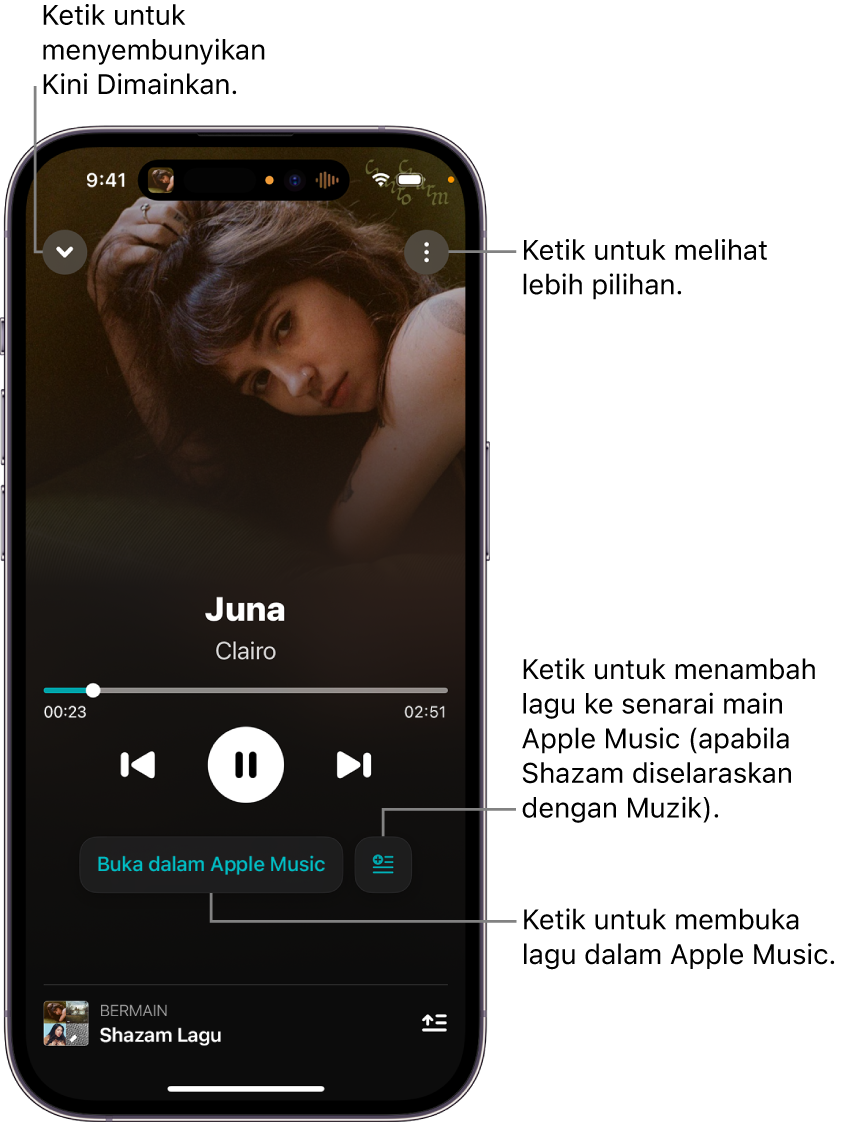 Kawalan skrin Kini Dimainkan