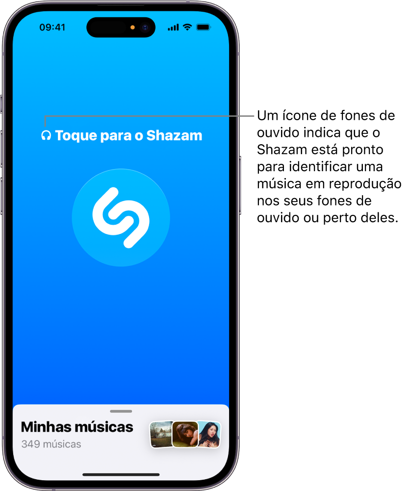 App Shazam mostrando fones de ouvido conectados