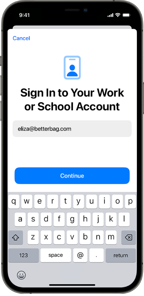 An iPhone screen showing the User Enrolment interface.
