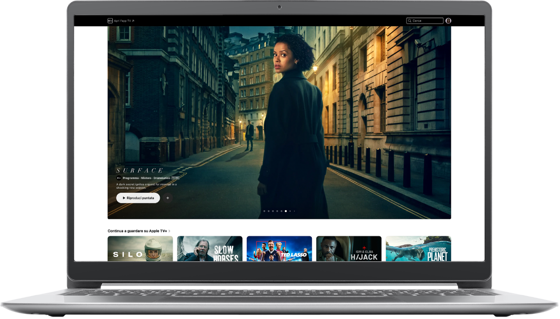 Il sito web di Apple TV in un browser