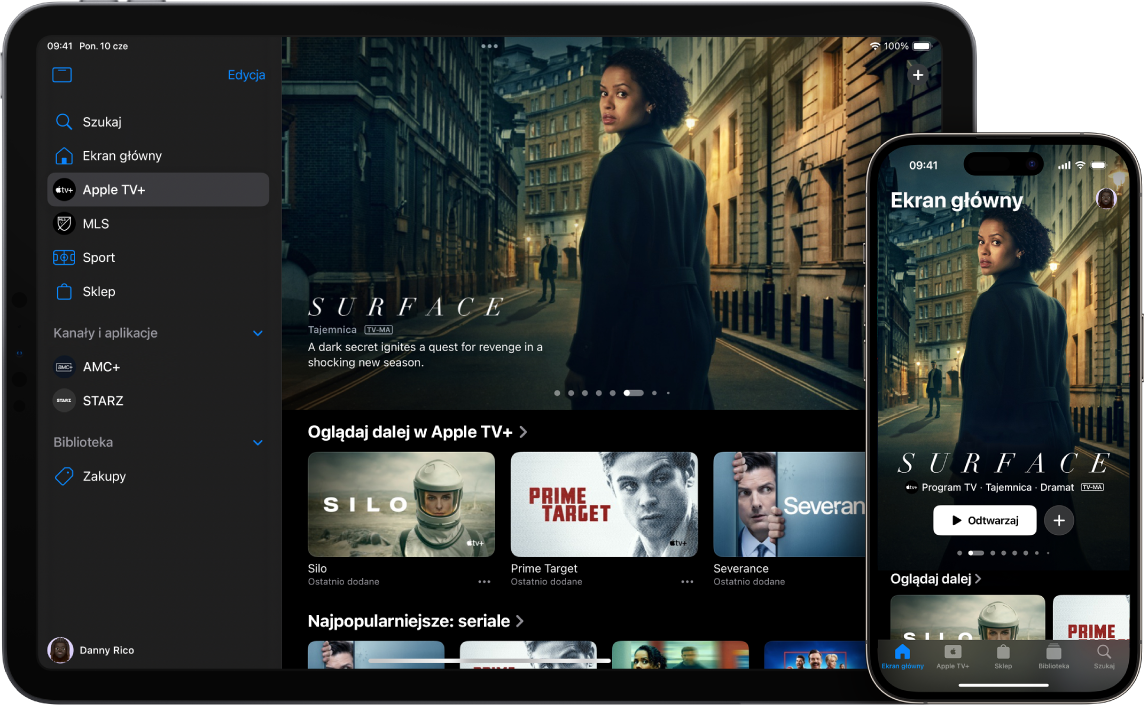 iPad oraz iPhone z aplikacją Apple TV