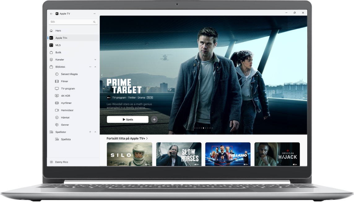 Windows-dator visar Apple TV-appen