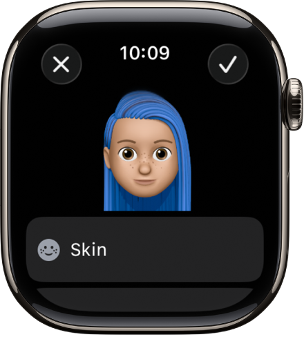 تطبيق ميموجي على Apple Watch يعرض وجهًا.