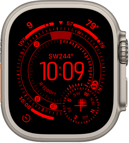 The Orienteering watch face with night vision display.