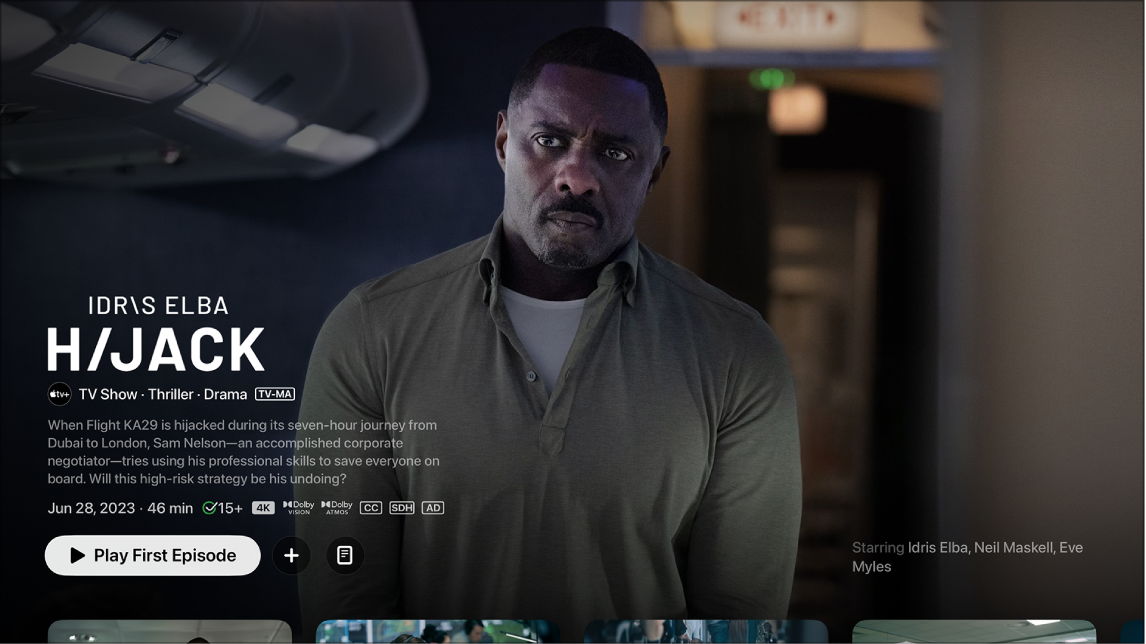 TV show info screen