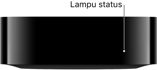 Apple TV dengan lampu status ditunjukkan