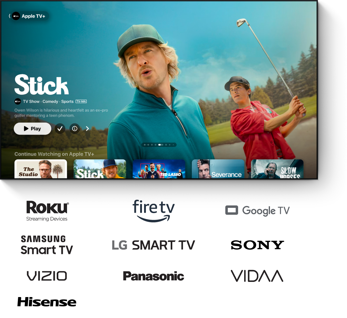 Apple TV-appen vises på et tv