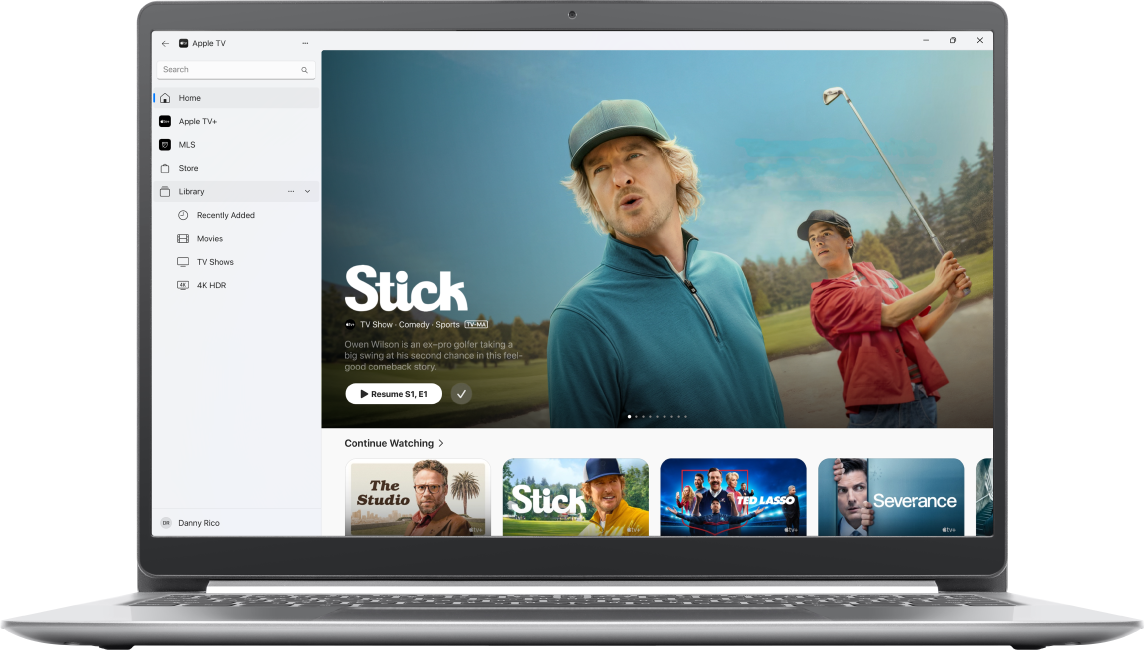 Windows computer showing Apple TV app