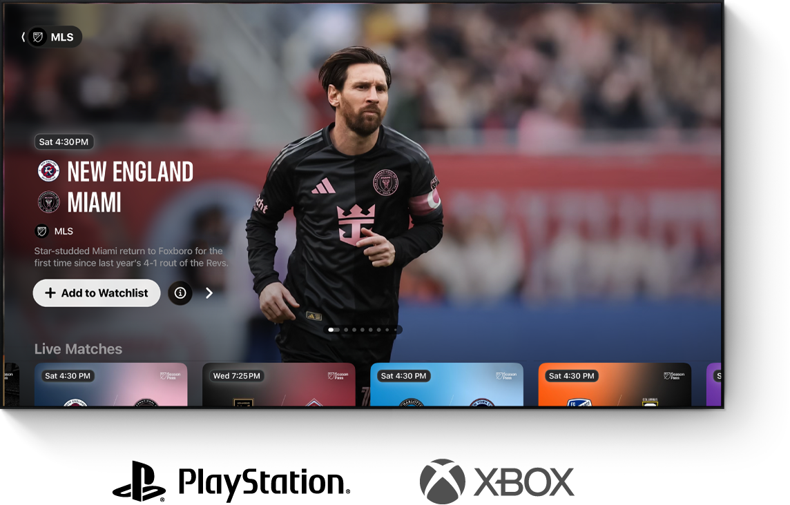 Apple TV app shown on a TV