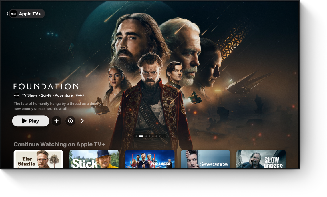 Apple TV+ app shown
