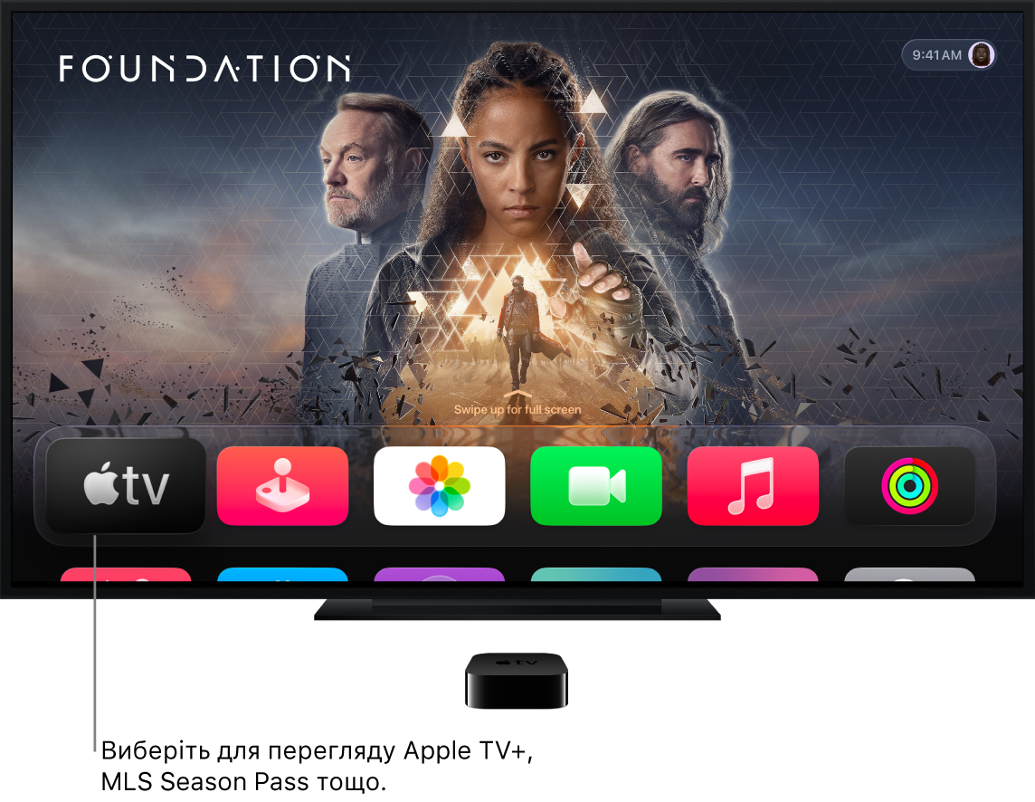 Програма Apple TV на початковому екрані