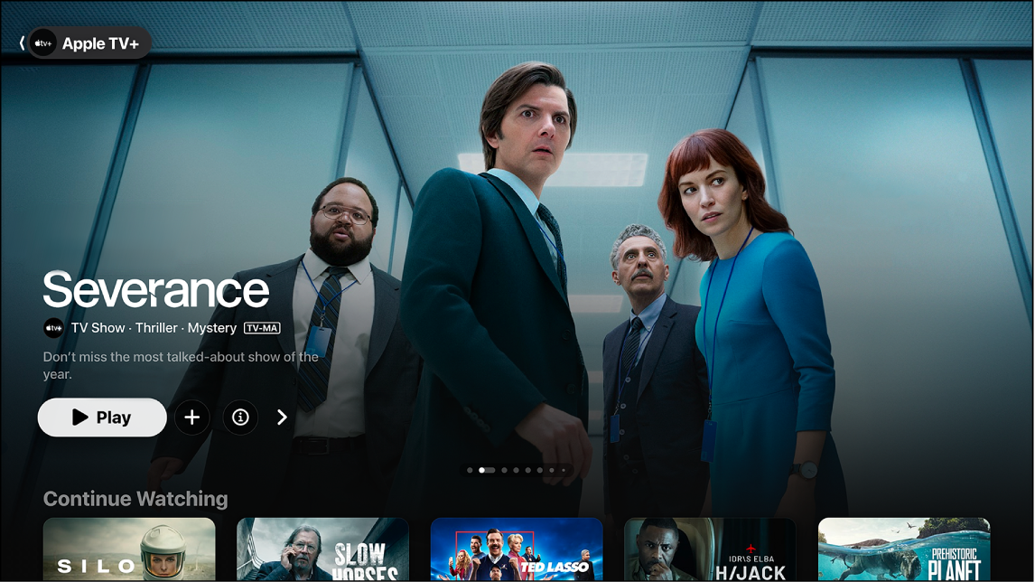 Screen showing Apple TV+ app