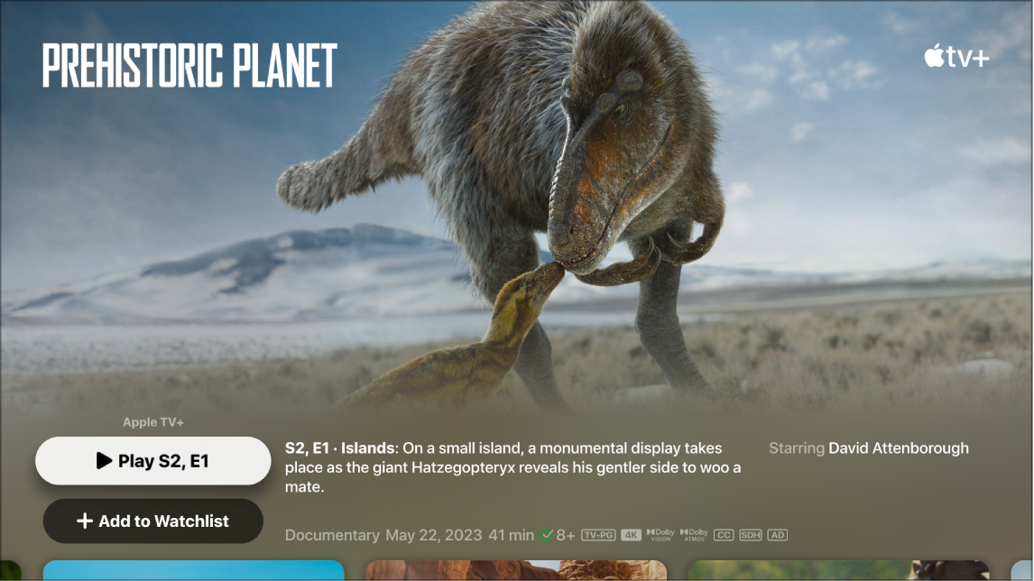 TV show info screen