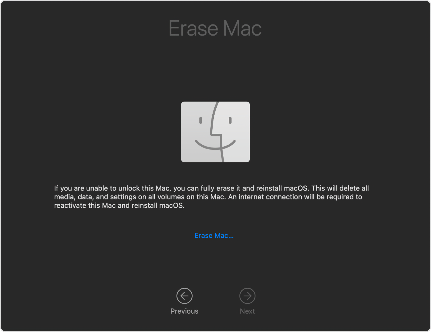 The Mac Erase Assistant window.