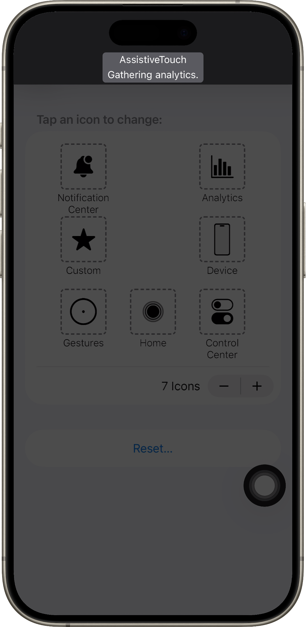 An iPhone screen that shows analytics being gathered.