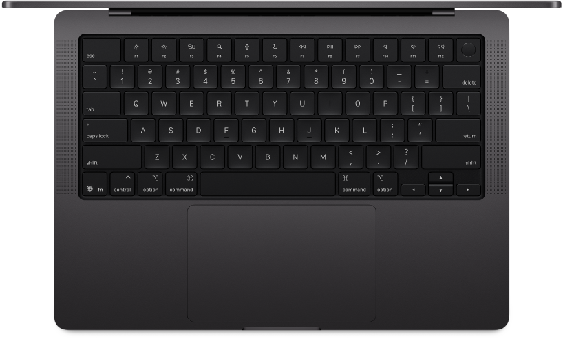 Top view of MacBook Pro.