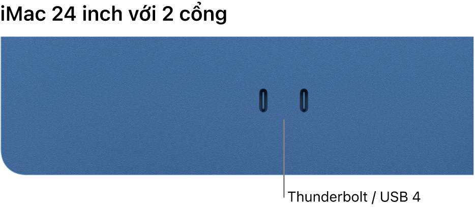 Một iMac đang hiển thị hai cổng Thunderbolt / USB 4.