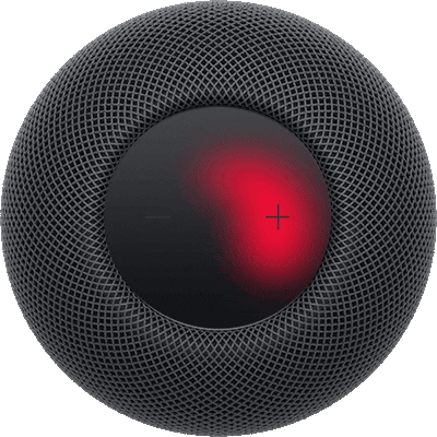 A spinning red light that indicates HomePod is resetting.