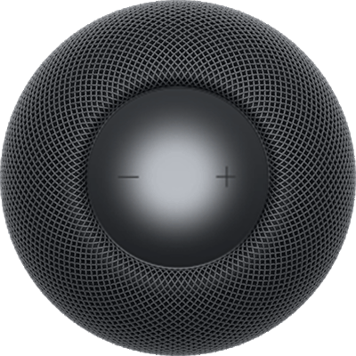 A steady white light that indicates HomePod is playing audio.